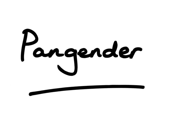 Termín Pangender Ručně Napsaný Bílém Pozadí — Stock fotografie
