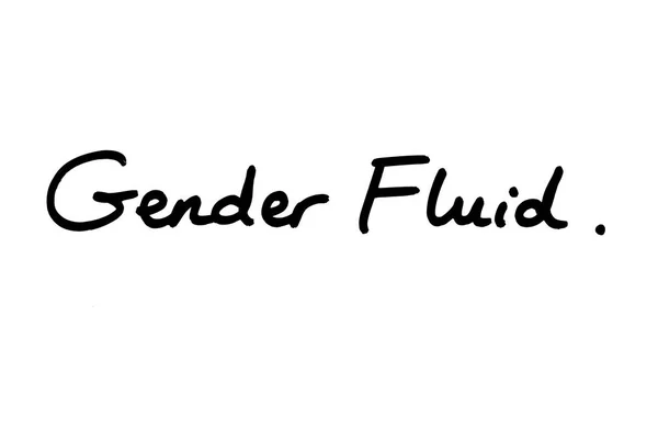 Término Gender Fluid Escrito Mano Sobre Fondo Blanco — Foto de Stock