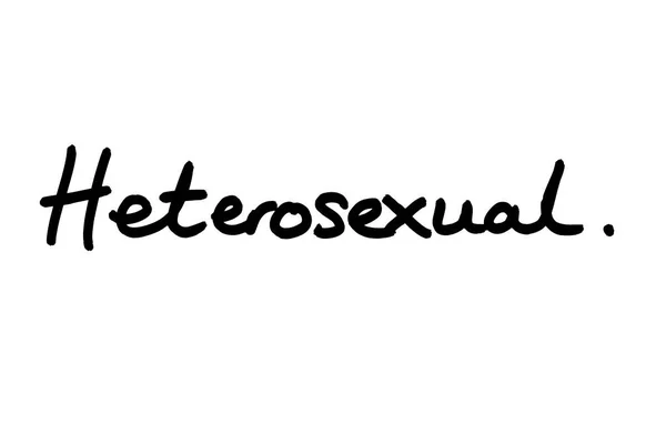 Der Begriff Heterosexuell Handgeschrieben Auf Weißem Hintergrund — Stockfoto