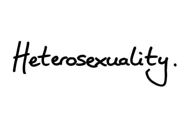 Termo Heterossexualidade Escrito Mão Sobre Fundo Branco — Fotografia de Stock