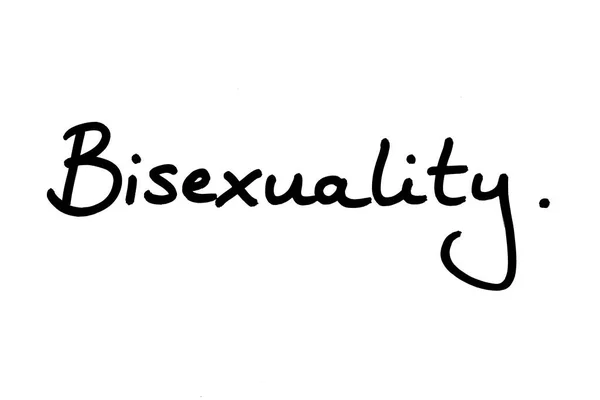 Termo Bissexualidade Escrito Mão Sobre Fundo Branco — Fotografia de Stock