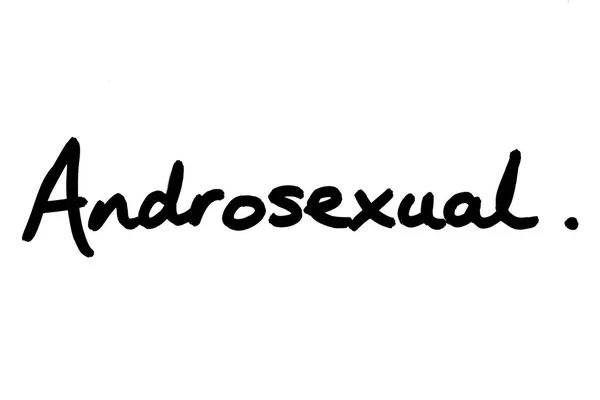 Term Androsexual Handgeschreven Een Witte Achtergrond — Stockfoto