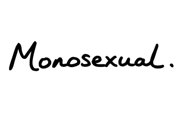 Termen Monosexuell Handskriven Vit Bakgrund — Stockfoto