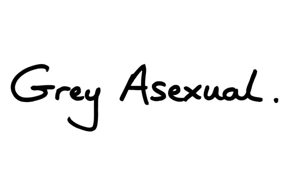 Όρος Grey Asexual Γραμμένος Χέρι Λευκό Φόντο — Φωτογραφία Αρχείου