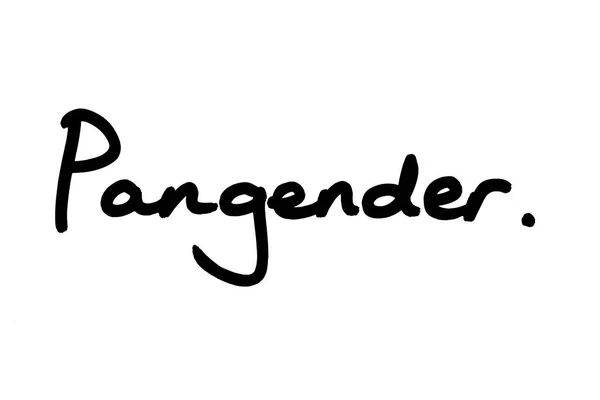 Pangender 一词是白底手写的 — 图库照片