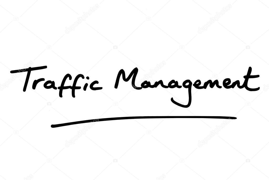 Traffic Management handwritten on a white background.