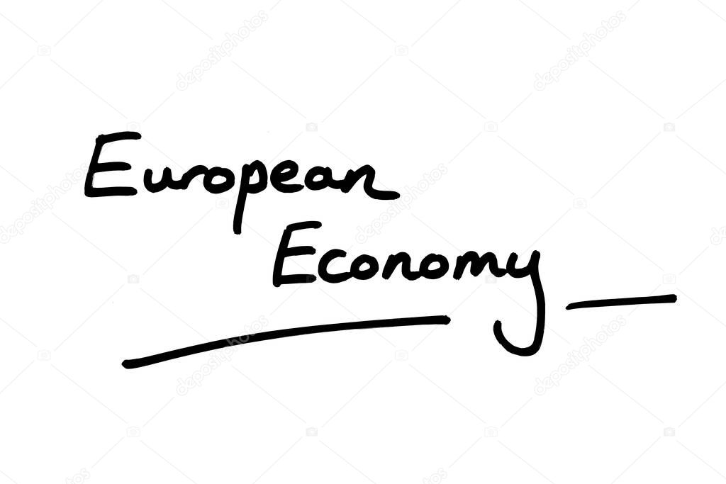 European Economy, handwritten on a white background.