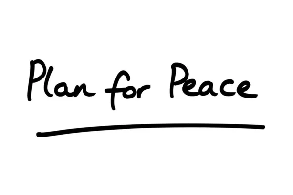 和平计划 白底手写 — 图库照片