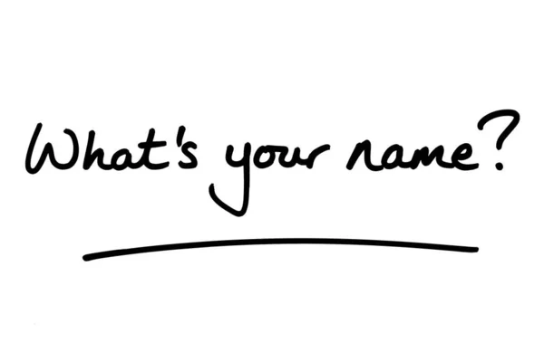 Jak Masz Imię Odręcznie Napisane Białym Tle — Zdjęcie stockowe