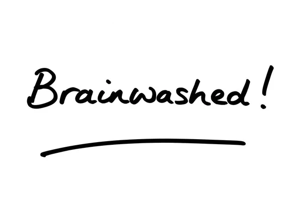 Spălat Creier Scris Mână Fundal Alb — Fotografie, imagine de stoc