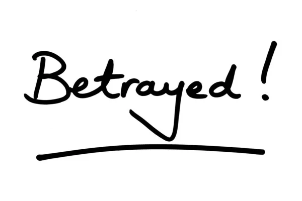 Word Betrayed Handwritten White Background — Stock Photo, Image