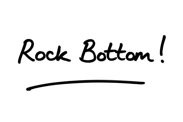 Rock Bottom Manuscrit Sur Fond Blanc — Photo