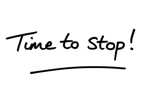 Time Stop Handwritten White Background — Stock Photo, Image