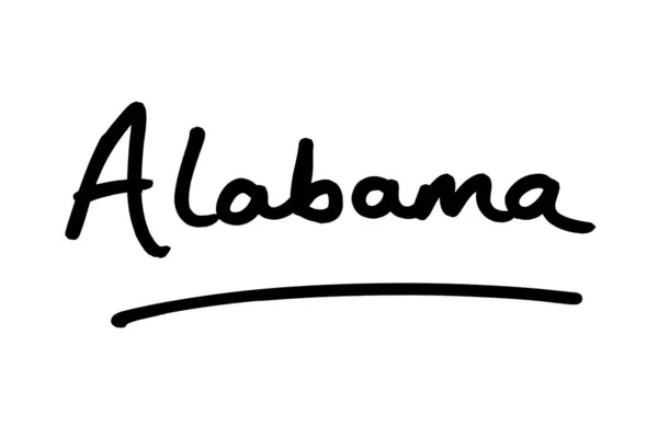Alabama State United States America Handwritten White Background — Stock Photo, Image