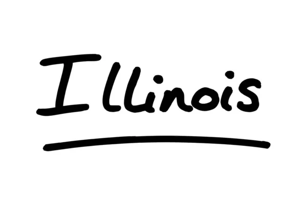 Illinois State United States America Handwritten White Background — Stock Photo, Image