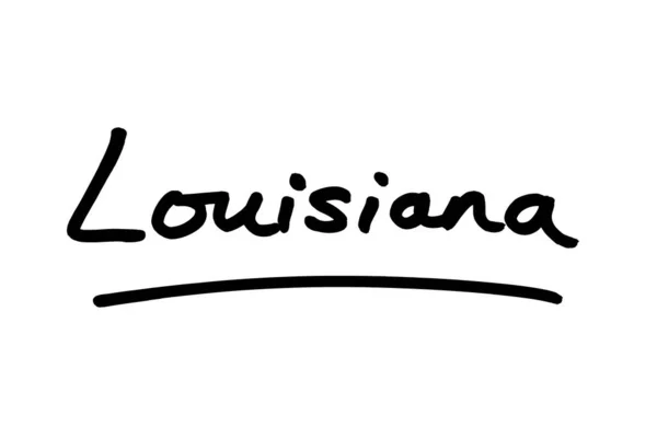 Louisiana State United States America Handwritten White Background — Stock Photo, Image