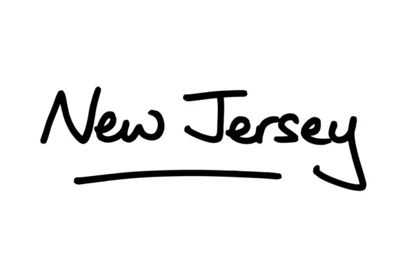 New Jersey Egy Állam Amerikai Egyesült Államokban Kézzel Írt Fehér — Stock Fotó