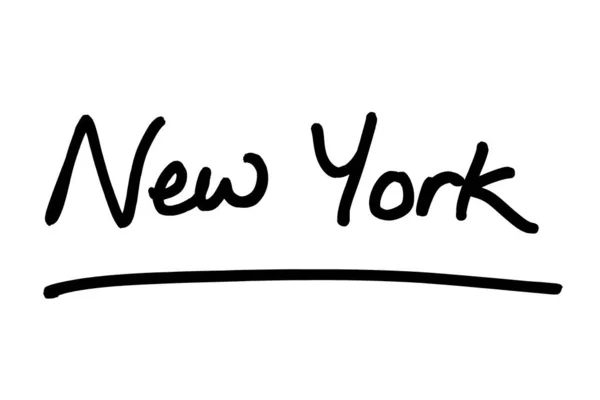 Нью Йорк Штат Сполучених Штатах Америки Написаний Білому Фоні — стокове фото