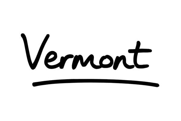 Vermont Amerika Birleşik Devletleri Nde Beyaz Bir Arka Planda Yazısıyla — Stok fotoğraf