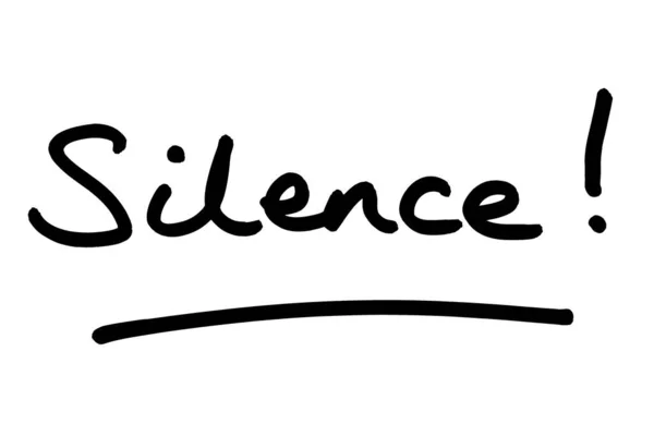 Word Silence Handwritten White Background — Stock Photo, Image