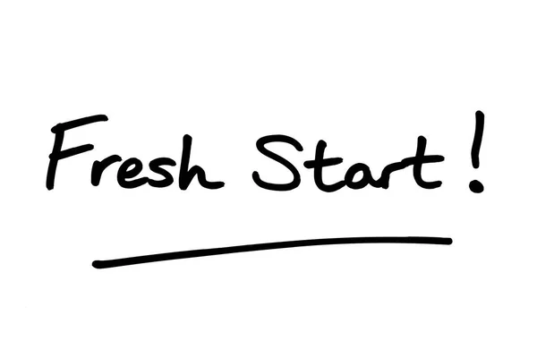Fresh Start Handwritten White Background — Stock Photo, Image