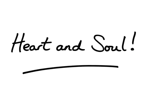 Coração Alma Manuscrito Sobre Fundo Branco — Fotografia de Stock