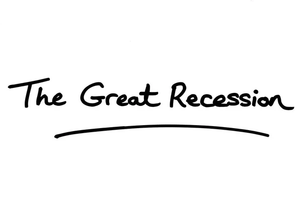 Great Recession Handwritten White Background — Stock Photo, Image