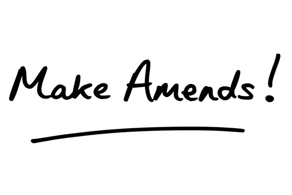 Make Amends Handwritten White Background — Stock Photo, Image