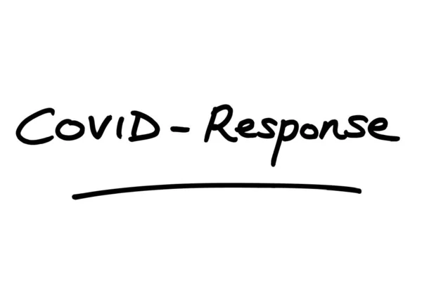 Covid Response Handwritten White Background — Stock Photo, Image