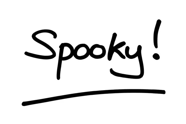 Word Spooky Handwritten White Background — Stock Photo, Image