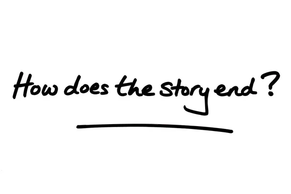 How Does Story End Handwritten White Background — Stock Photo, Image