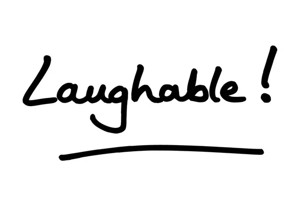 Word Laughable Handwritten White Background — Stock Photo, Image