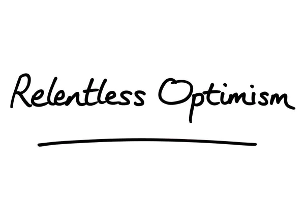 ホワイトの背景に手書きで書かれた無限の楽観主義 — ストック写真
