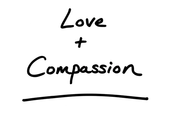 Love Compassion Handwritten White Background — Stock Photo, Image