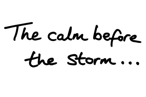 Спокійно Перед Грозою Рукописний Білому Тлі Ліцензійні Стокові Зображення