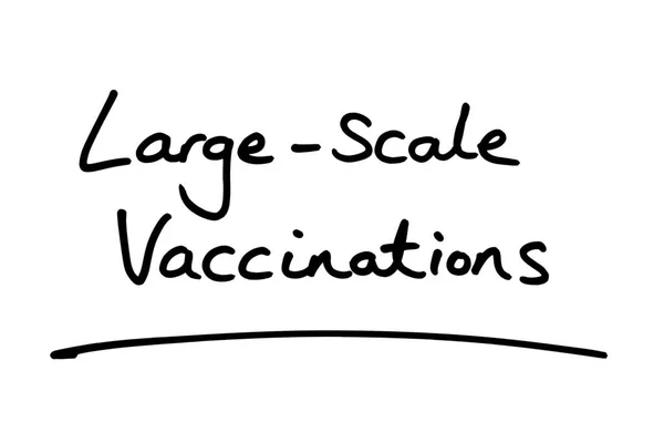 Geniş Ölçekli Aşılar Beyaz Arkaplanda Yazısı — Stok fotoğraf