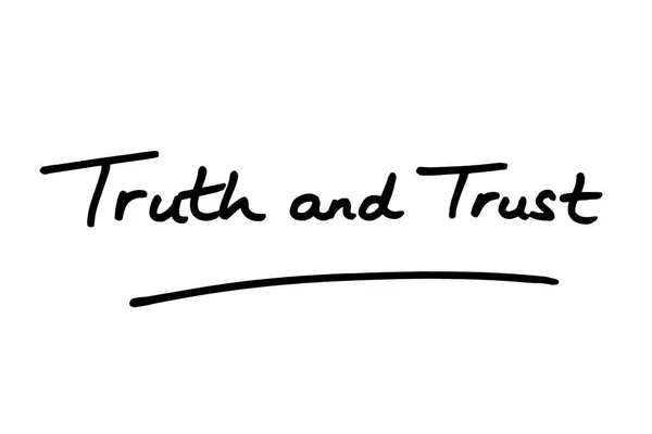 Truth Trust Handwritten White Background — Stock Photo, Image