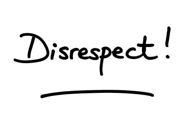 Word Disrespect Handwritten White Background — Stock Photo, Image