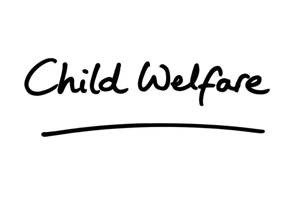 Kindeswohl Handgeschrieben Auf Weißem Hintergrund — Stockfoto