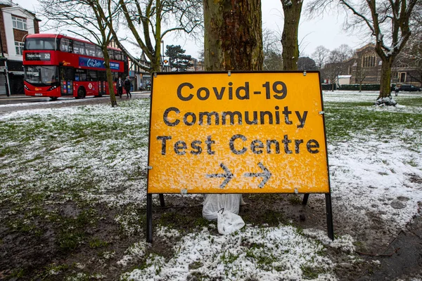 London Großbritannien Januar 2021 Ein Schild Vor Einem Covid Community — Stockfoto