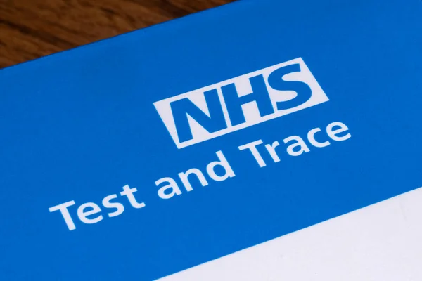 Лондон Великобритания Января 2021 Года Закрытие Символа Nhs Test Trace — стоковое фото