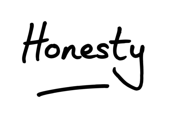 Word Honesty Handwritten White Background — Stock Photo, Image
