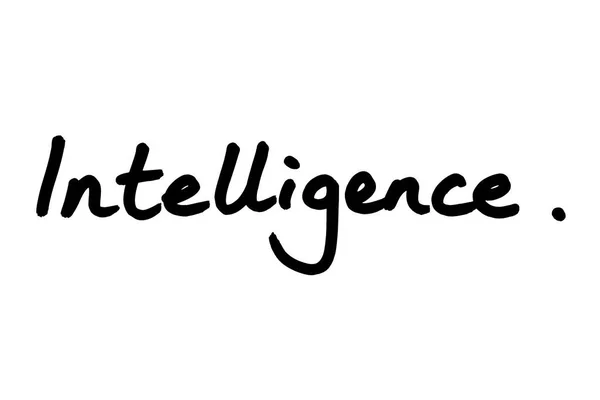 Word Intelligence Handwritten White Background — Stock Photo, Image