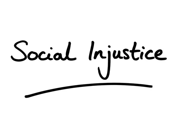 Social Injustice Handwritten White Background — Stock Photo, Image