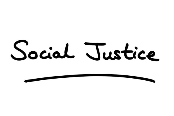 Justice Sociale Manuscrite Sur Fond Blanc — Photo