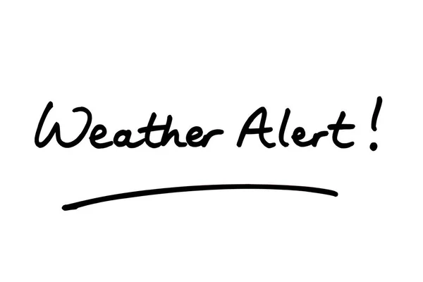 Weather Alert Handwritten White Background — Stock Photo, Image