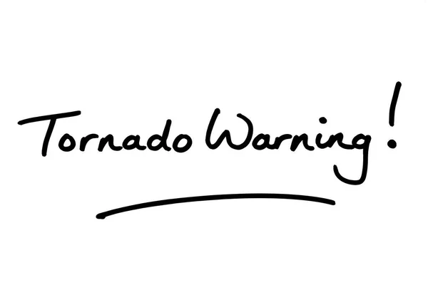 Tornado Warning Handwritten White Background — Stock Photo, Image