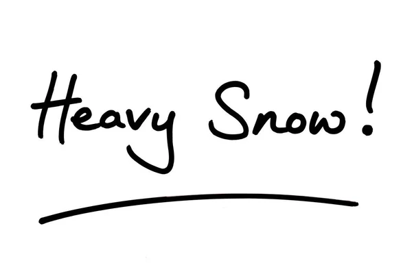 Тяжелый Снег Написанное Руки Белом Фоне — стоковое фото