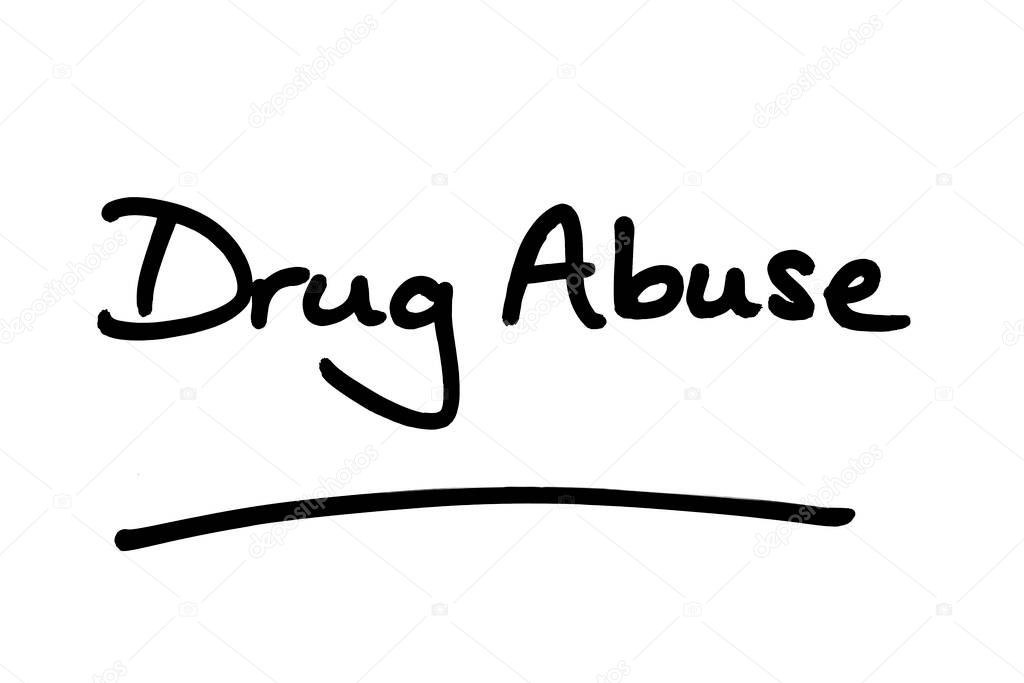 Drug Abuse, handwritten on a white background.