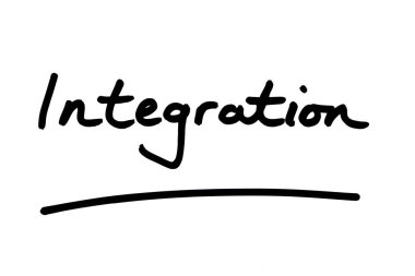 Bütünleşme, beyaz arkaplanda el yazısı.